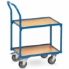 fetra® Etagenroller mit Rohrschiebebügel, 2 Böden aus Holz