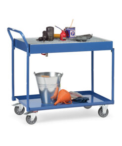 fetra® Schwerer Tischwagen mit Stahlblechwannen 100mm hoch, Ablasshahn,1000 x 600mm Ladefläche - 2722