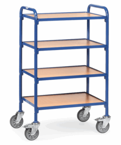 fetra® Beistellwagen mit 4 Böden aus Holz, 630 x 470mm Nutzfläche