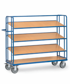 fetra® Etagenwagen mit verstellbaren Böden, 500kg Tragkraft, 3 lose Etagen, 1560mm hoch