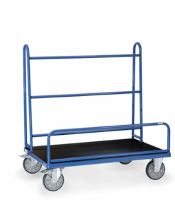 fetra® Plattenwagen 600kg Tragkraft, Ladefläche mit Reifengummi, fester Rohrbügel