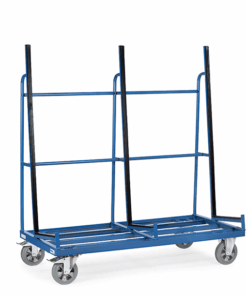 fetra® Plattenwagen mit einseitiger Anlage, 1200kg Tragkraft und profilgummi belegt