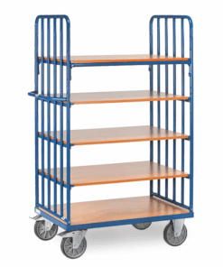 fetra® Etagenwagen mit Rohrstreben, 600kg Tragkraft, 5 Etagen, 1800mm Hoch