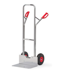 fetra®Alu-Stapelkarren 200kg Tragkraft, 1300mm Höhe, mit extra breiter Schaufel