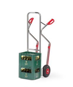 fetra® Alu-Stapelkarre 200kg Tragkraft, 1300mm Höhe und Kunststoff-Gleitkufen