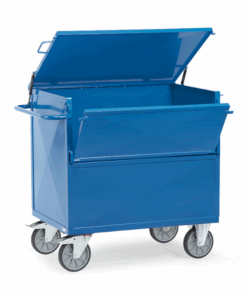 fetra® Blechkastenwagen mit Deckel, 600kg Tragkraft, Wände aus gesicktem Stahlblech