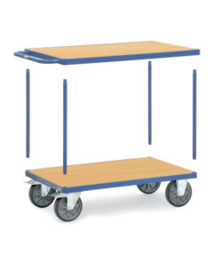 Alternative view of fetra® Schwerer Tischwagen mit 2 Holzplattformen 500kg Tragkraft