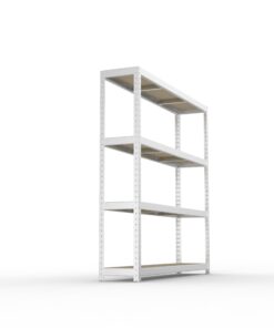 Büroregal S3 COMPACT, 1850mm Höhe, 300 Tiefe, mit 5 Böden, Fachlast 80 Kg, verzinkt