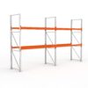 Palettenregal MULTIPAL 2700x2700x1100 mm (HxBxT), 3 Lagerebenen inkl. Boden, verzinkt / rotorange