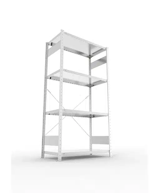 META Fachbodenregal CLIP SET, 2000x1000x500 mm (HxBxT), mit 4 Fachböden, Fachlast 230kg, verzinkt – Bild 3