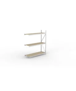 META Weitspann-Anbauregal MINI-RACK mit 3 Lagerebenen, 2200mm Höhe, 1800mm Breite, 650mm Tiefe, verzinkt