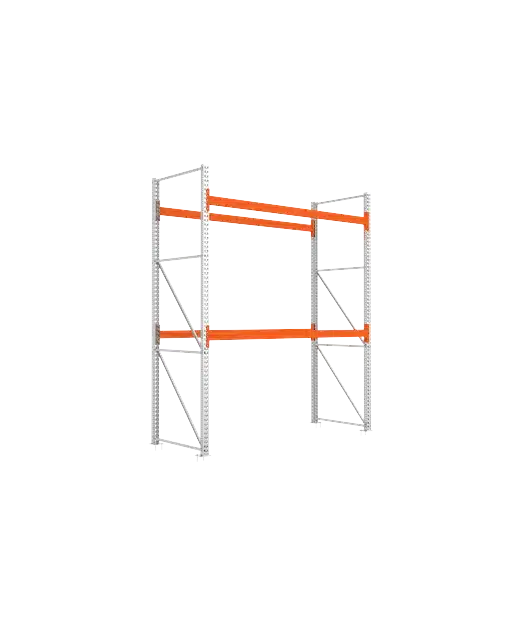 META Palettenregal MULTIPAL 3300mm Höhe, 2700mm Breite, 1100mm Tiefe, 3 Lagerebenen inkl. Boden, verzinkt / rotorange – Bild 3