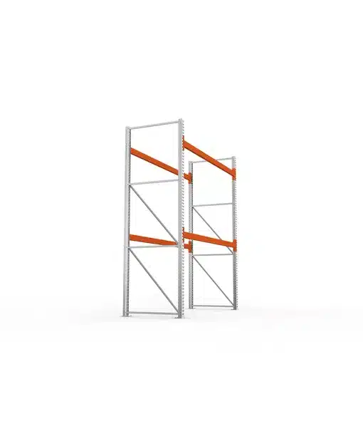 META Palettenregal MULTIPAL 3300mm Höhe, 2700mm Breite, 1100mm Tiefe, 3 Lagerebenen inkl. Boden, verzinkt / rotorange – Bild 5