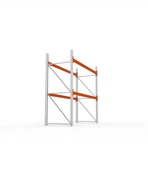 META Palettenregal MULTIPAL 2700mm Höhe, 2700mm Breite, 1100mm Tiefe, 3 Lagerebenen inkl. Boden, verzinkt / rotorange – Bild 4