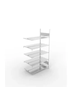 META Büro-Anbauregal S3 COMPACT, 1850 Höhe, 600mm Tiefe, doppelseitig mit 5 Böden, Fachlast 100kg, verzinkt