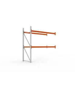 Alternative view of META Paletten-Anbauregal MULTIPAL 2700mm Höhe, 2700mm Breite, 1100mm Tiefe, 3 Lagerebenen inkl. Boden, verzinkt / rotorange