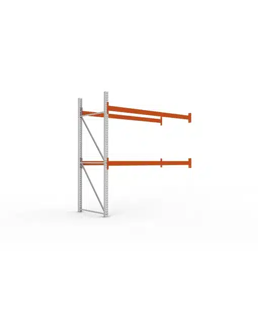 META Paletten-Anbauregal MULTIPAL 2700mm Höhe, 2700mm Breite, 1100mm Tiefe, 3 Lagerebenen inkl. Boden, verzinkt / rotorange – Bild 2