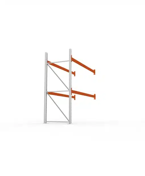 META Paletten-Anbauregal MULTIPAL 2700mm Höhe, 2700mm Breite, 1100mm Tiefe, 3 Lagerebenen inkl. Boden, verzinkt / rotorange – Bild 4