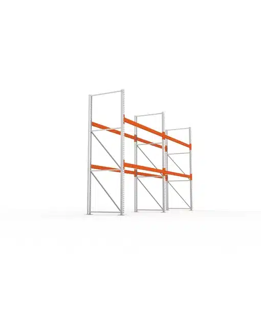 META Palettenregal MULTIPAL 3300mm Höhe, 5400mm Breite, 1100mm Tiefe, 3 Lagerebenen inkl. Boden, verzinkt / rotorange – Bild 4