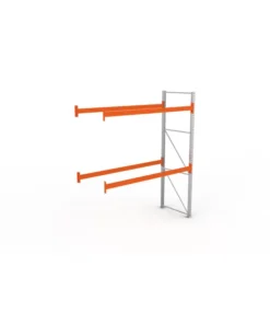 META Paletten-Anbauregal MULTIPAL 3300mm Höhe, 2700mm Breite, 1100mm Tiefe, 3 Lagerebenen inkl. Boden, verzinkt / rotorange