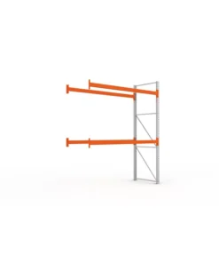 Alternative view of META Paletten-Anbauregal MULTIPAL 3300mm Höhe, 2700mm Breite, 1100mm Tiefe, 3 Lagerebenen inkl. Boden, verzinkt / rotorange