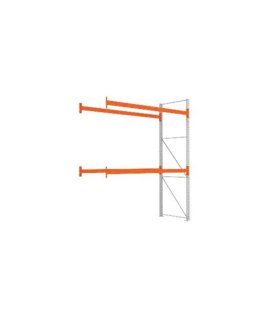 META Paletten-Anbauregal MULTIPAL 3300mm Höhe, 2700mm Breite, 1100mm Tiefe, 3 Lagerebenen inkl. Boden, verzinkt / rotorange – Bild 3