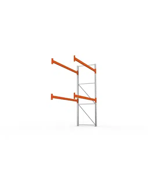 META Paletten-Anbauregal MULTIPAL 3300mm Höhe, 2700mm Breite, 1100mm Tiefe, 3 Lagerebenen inkl. Boden, verzinkt / rotorange – Bild 5