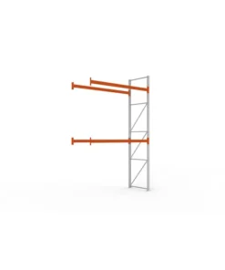 Alternative view of META Paletten-Anbauregal MULTIPAL 4400mm Höhe, 2700mm Breite, 1100mm Tiefe, 3 Lagerebenen inkl. Boden, verzinkt / rotorange