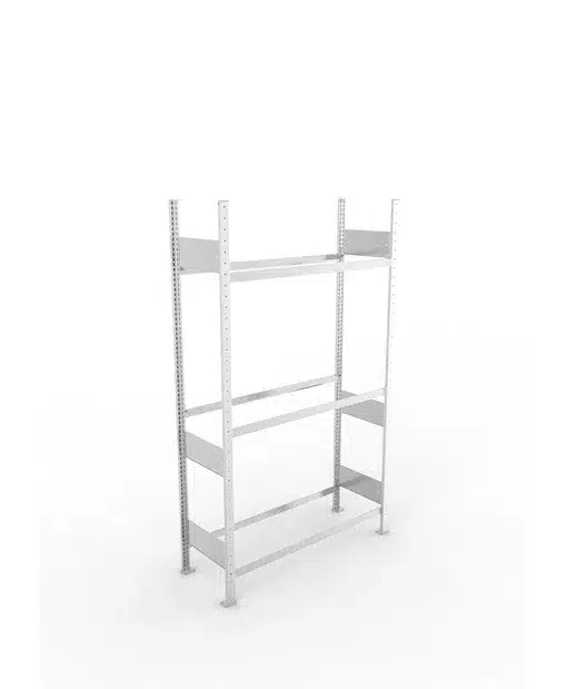 META Reifenregal S3 CLIP, 2000mm Höhe, 400mm Tiefe, mit 3 Reifenebenen, 150kg Fachlast, verzinkt