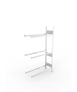 META Reifen-Anbauregal S3 CLIP, 2000mm Höhe, 400mm Tiefe, mit 3 Reifenebenen, 150kg Fachlast, verzinkt