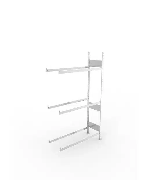 META Reifen-Anbauregal S3 CLIP, 2000mm Höhe, 400mm Tiefe, mit 3 Reifenebenen, 150kg Fachlast, verzinkt