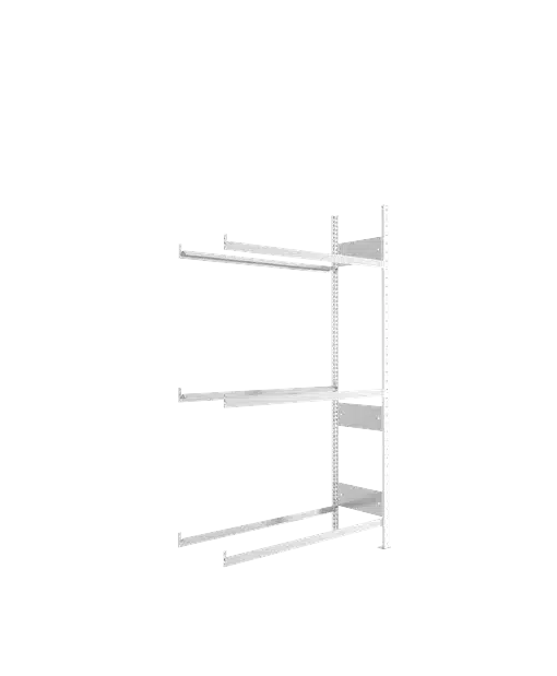 META Reifen-Anbauregal S3 CLIP, 2000mm Höhe, 400mm Tiefe, mit 3 Reifenebenen, 150kg Fachlast, verzinkt – Bild 3