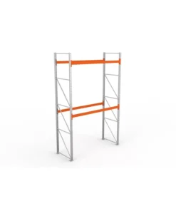 META Palettenregal MULTIPAL 4400mm Höhe, 2700mm Breite, 1100mm Tiefe, 3 Lagerebenen inkl. Boden, verzinkt / rotorange
