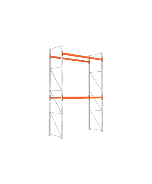 META Palettenregal MULTIPAL 4400mm Höhe, 2700mm Breite, 1100mm Tiefe, 3 Lagerebenen inkl. Boden, verzinkt / rotorange – Bild 3