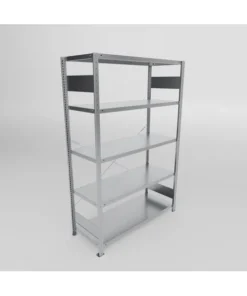 META Fachbodenregal S3 CLIP, 2000mm Höhe, 1300mm Breite, mit 5 Fachböden, Fachlast 230kg, verzinkt